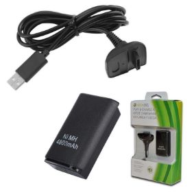 تصویر شارژر دسته XBOX با یک باطری و یک کابل